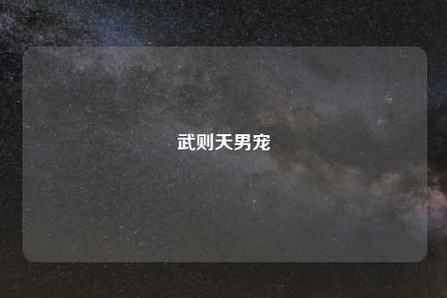 武则天男宠