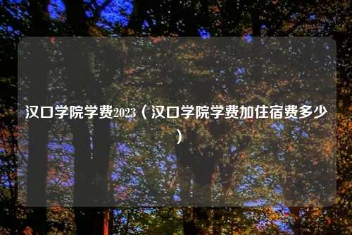 汉口学院学费2023（汉口学院学费加住宿费多少）