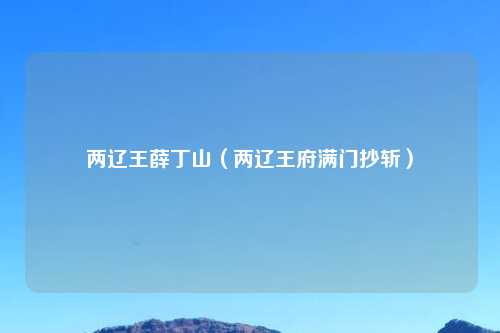 两辽王薛丁山（两辽王府满门抄斩）