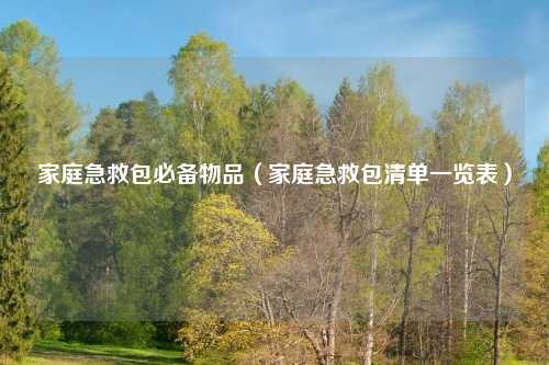 家庭急救包必备物品(家庭急救包清单一览表)
