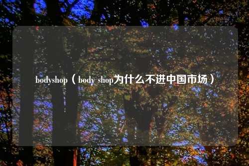 bodyshop(body shop为什么不进中国市场)