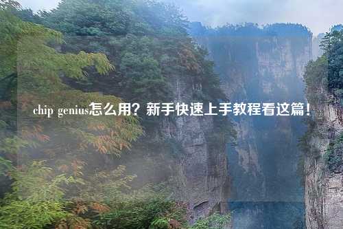 chip genius怎么用？新手快速上手教程看这篇！