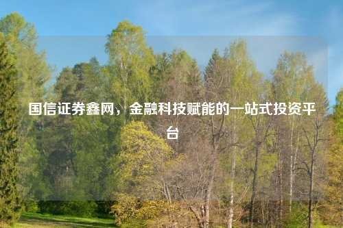 国信证券鑫网，金融科技赋能的一站式投资平台