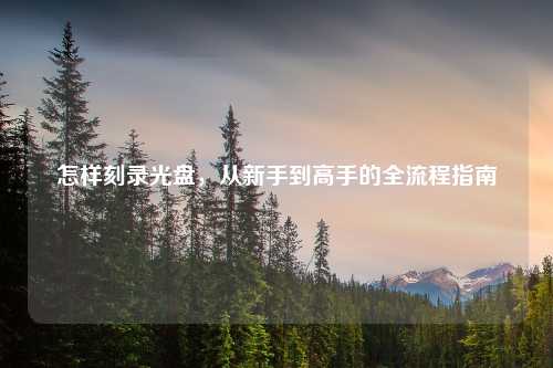 怎样刻录光盘，从新手到高手的全流程指南