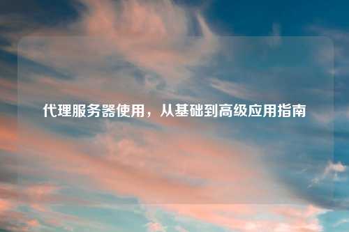      服务器使用，从基础到高级应用指南