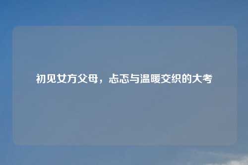 初见女方父母,忐忑与温暖交织的大考