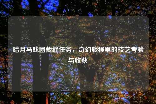 暗月马戏团裁缝任务，奇幻旅程里的技艺考验与收获