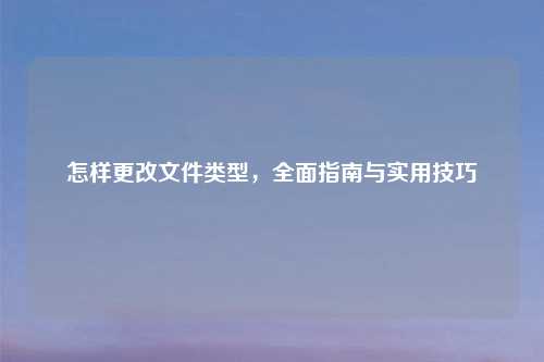 怎样更改文件类型,全面指南与实用技巧