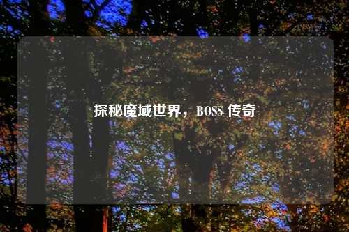 探秘魔域世界，BOSS 传奇