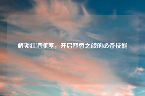 解锁红酒瓶塞,开启醇香之旅的必备技能