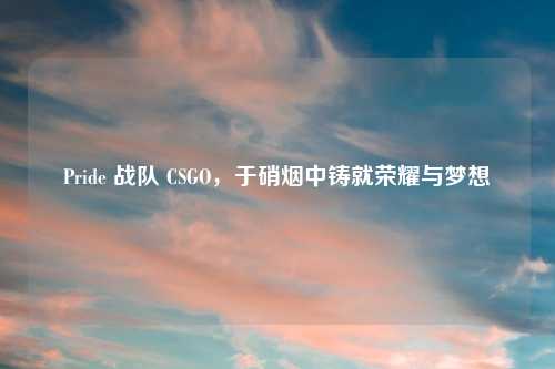 Pride 战队 CSGO,于硝烟中铸就荣耀与梦想