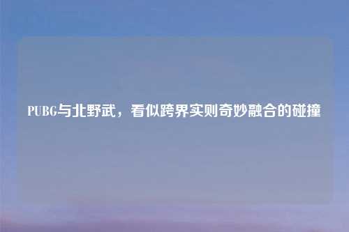 PUBG与北野武，看似跨界实则奇妙融合的碰撞