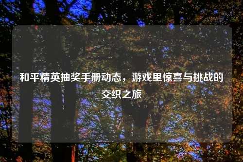 和平精英抽奖手册动态，游戏里惊喜与挑战的交织之旅