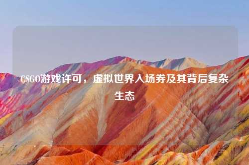 CSGO游戏许可，虚拟世界入场券及其背后复杂生态