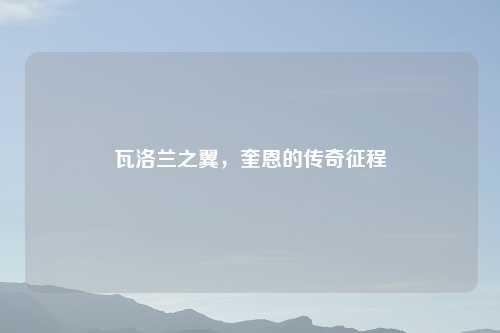 瓦洛兰之翼，奎恩的传奇征程