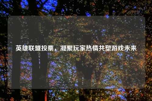 英雄联盟投票,凝聚玩家热情共塑游戏未来