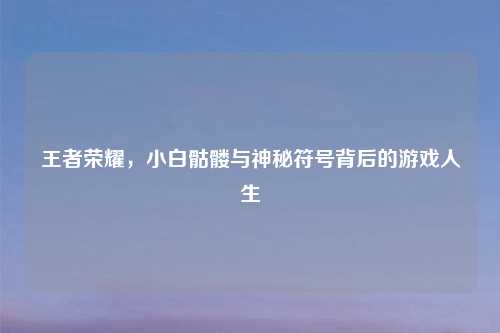 王者荣耀,小白骷髅与神秘符号背后的游戏人生