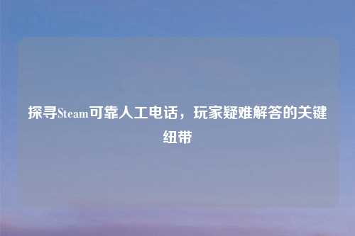 探寻Steam可靠人工     ，玩家疑难解答的关键纽带