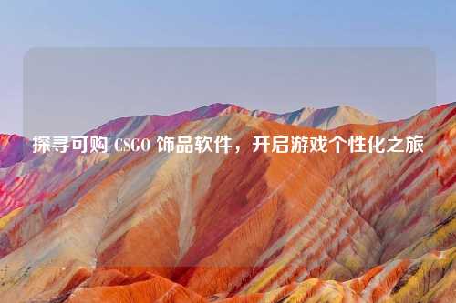 探寻可购 CSGO 饰品软件，开启游戏个性化之旅