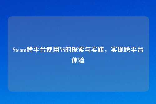Steam跨平台使用NS的探索与实践,实现跨平台体验