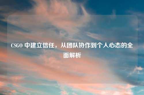 CSGO 中建立信任，从团队协作到个人心态的全面解析