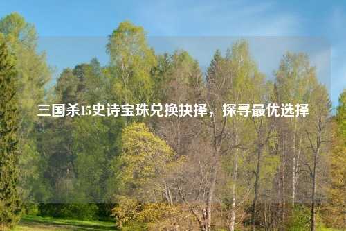 三国杀15史诗宝珠兑换抉择，探寻更优选择