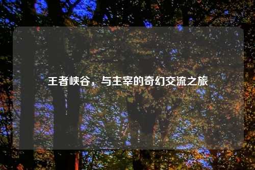 王者峡谷，与主宰的奇幻交流之旅