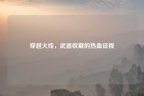 穿越火线,武器收藏的热血征程