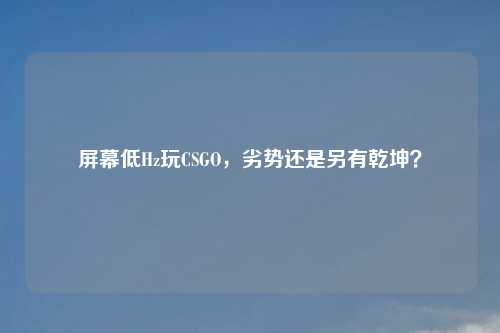 屏幕低Hz玩CSGO,劣势还是另有乾坤?