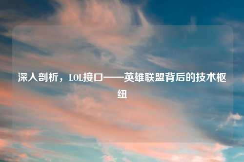 深入剖析,LOL接口——英雄联盟背后的技术枢纽