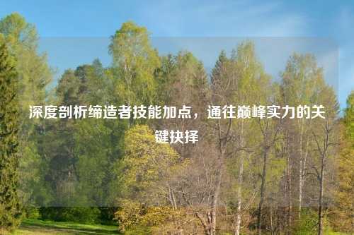 深度剖析缔造者技能加点，通往巅峰实力的关键抉择