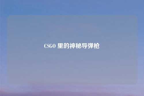 CSGO 里的神秘导弹枪