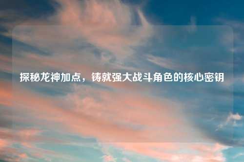 探秘龙神加点,铸就强大战斗角色的核心密钥