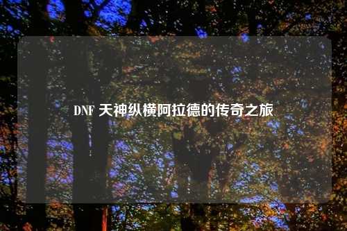 DNF 天神纵横阿拉德的传奇之旅