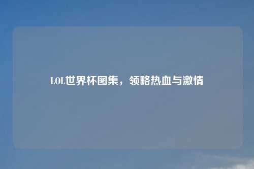LOL世界杯图集,领略热血与