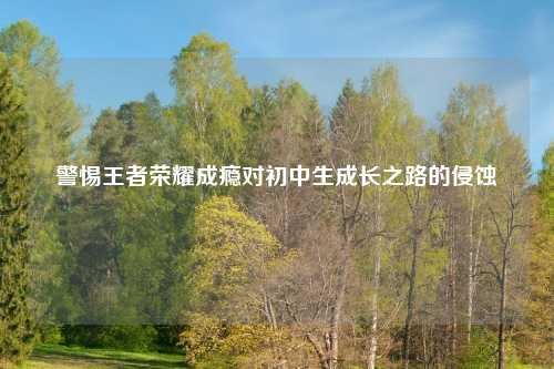 警惕王者荣耀成瘾对初中生成长之路的侵蚀