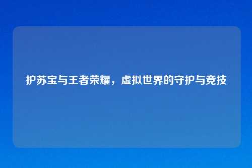 护苏宝与王者荣耀,虚拟世界的守护与竞技