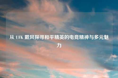 从 UFK 戴风探寻和平精英的电竞精神与多元魅力