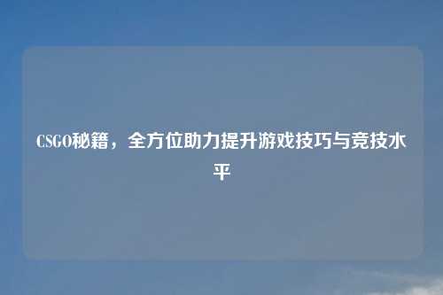 CSGO秘籍，全方位助力提升游戏技巧与竞技水平