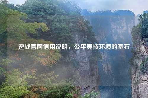 逆战官网信用说明，公平竞技环境的基石