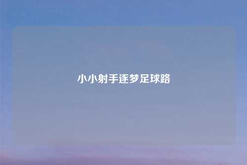 小小射手逐梦足球路