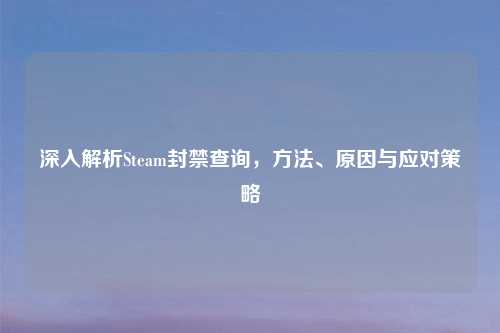 深入解析Steam封禁查询，     、原因与应对策略