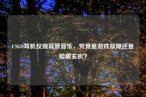 CSGO耳机仅现背景音乐，究竟是游戏故障还是暗藏玄机？
