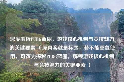 深度解析PUBG蓝圈，游戏核心机制与竞技魅力的关键要素 （原内容就是标题，若不能重复使用，可改为探秘PUBG蓝圈，解锁游戏核心机制与竞技魅力的关键要素 ）