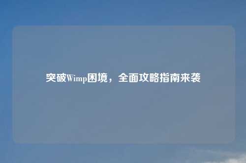突破Wimp困境，全面攻略指南来袭
