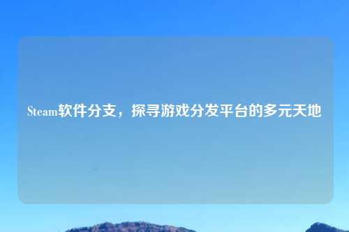 Steam软件分支,探寻游戏分发平台的多元天地