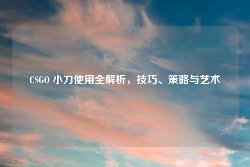 CSGO 小刀使用全解析，技巧、策略与艺术