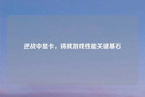 逆战中显卡，铸就游戏性能关键基石