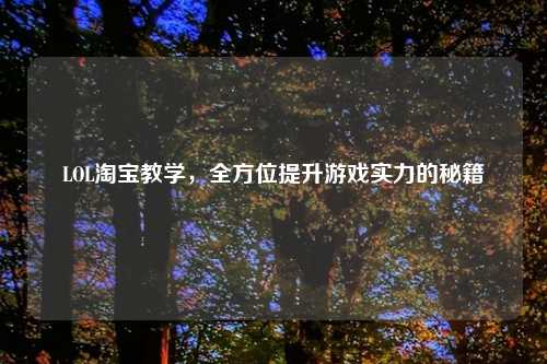 LOL 教学,全方位提升游戏实力的秘籍