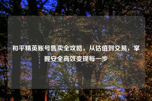 和平精英账号售卖全攻略，从估值到交易，掌握安全高效变现每一步
